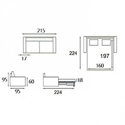 Acheter Inside 75 Canapé lit 3-4 places MASTER convertible EXPRESS 160 cm Cuir Blanc MATELAS 18 CM INCLUS