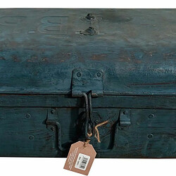 Valise décorative Alexandra House Living Bleu Fer Style artisanal 33 x 25 x 66 cm pas cher