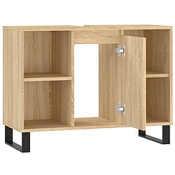 Maison Chic Armoire salle de bain,Meuble de rangement de salle de bain,Meuble haut chêne sonoma 80x33x60cm bois d'ingénierie -GKD896700 pas cher