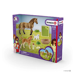 Schleich Set de figurines et accessoires - Les soins pour bébé animaux d'Horse Club Sarah