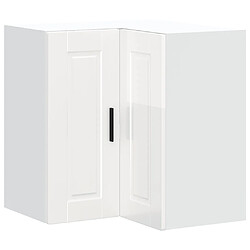 vidaXL Armoire murale d'angle de cuisine Porto blanc brillant