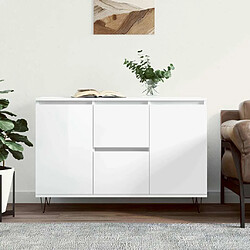 Maison Chic Commode Buffet - Meuble de rangement blanc brillant 104x35x70 cm bois d'ingénierie -GKD99643