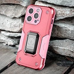 Avizar Coque iPhone 14 Pro Max Antichoc Hybride avec Anneau Support Magnétique Rose pas cher