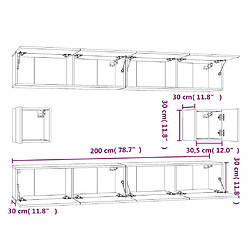 vidaXL Ensemble de meubles TV 6 pcs Blanc Bois d'ingénierie pas cher