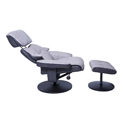 Avis Mendler MCA fauteuil relax HWC-F21, fauteuil de télévision avec tabouret, textile, charge max. 110kg ~ gris clair