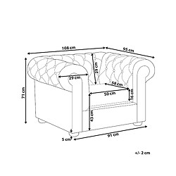Avis Beliani Fauteuil CHESTERFIELD Tissu Vert clair