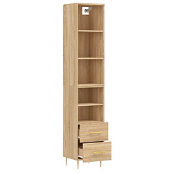 Avis vidaXL Buffet haut Chêne sonoma 34,5x34x180 cm Bois d'ingénierie