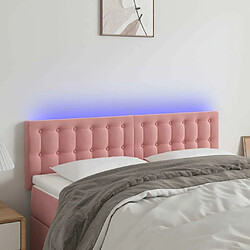 Maison Chic Tête de lit scandinave à LED,meuble de chambre Rose 144x5x78/88 cm Velours -MN25074