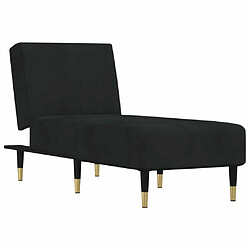 Maison Chic Chaise longue Jardin| Bain de soleil Relax | Transat noir velours -GKD61006