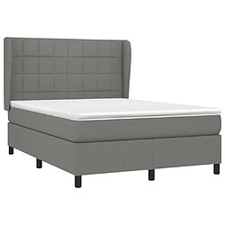 Avis Maison Chic Lit Adulte - Lit simple Lit à sommier tapissier avec matelas moelleux - Meuble de Chambre - Gris foncé 140x200cm Tissu -MN46998