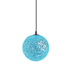 Rattan Wicker Ball Globe Plafonnier pendentif Lampe Ombre avec trou 20cm bleu pas cher