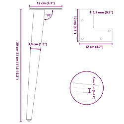 vidaXL Pieds de table basse forme conique 4 pcs blanc 30-31 cm acier pas cher