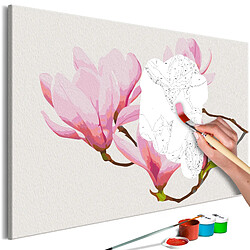 Decoshop26 Tableau à peindre soi-même peinture par numéros motif Brindille florale 60x40 cm TPN110076