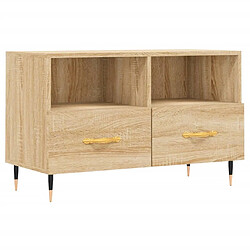 Maison Chic Meuble TV scandinave - Banc TV pour salon Chêne sonoma 80x36x50 cm Bois d'ingénierie -MN98336