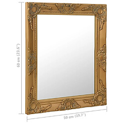 vidaXL Miroir mural style baroque 50x60 cm Doré pas cher