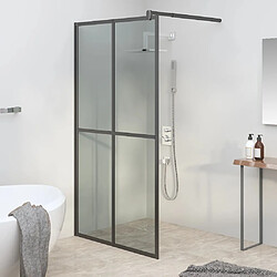 vidaXL Écran de douche 100x195 cm Verre trempé foncé