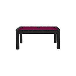 De Faugeres Billard convertible table 6 personnes Texas noir grainé et prune (tapis)