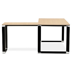 Avis Alterego Bureau d'angle design 'XLINE' en bois finition naturelle et métal noir (angle au choix) - 160 cm