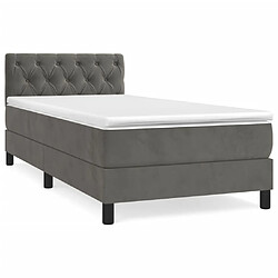 vidaXL Sommier à lattes de lit et matelas Gris foncé 80x200 cm Velours