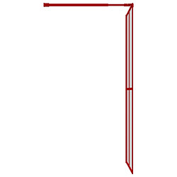 Avis vidaXL Paroi de douche avec verre ESG transparent rouge 100x195 cm