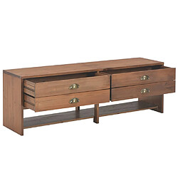 Avis Helloshop26 Meuble télé buffet tv télévision design pratique avec 4 tiroirs 120 cm bois massif de sapin 2502101