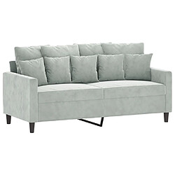 Acheter Maison Chic Ensemble de canapés 2 pcs avec coussins, Canapé droit Sofa pour Salon Gris clair Velours -GKD509308