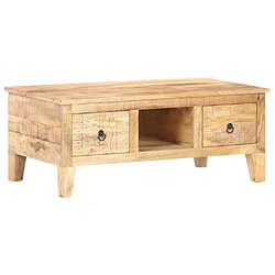 vidaXL Table basse 100x55x40 cm Bois de manguier brut