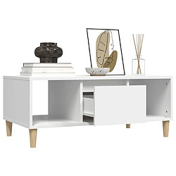 Maison Chic Table basse,Table Console Table d'appoint, Table pour salon Blanc 90x50x36,5 cm Bois d'ingénierie -MN41839 pas cher