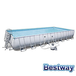 Bestway Piscine tubulaire rectangle power steel frame pools 9.56 x 4.88 x h.132m