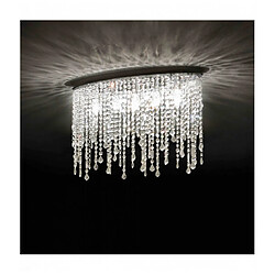 Ideal Lux Plafonnier Chrome en cristal RAIN CLEAR 5 ampoules