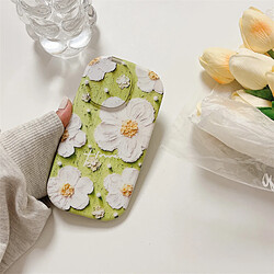 GUPBOO Étui pour iPhone13ProMax Fond vert peinture à l'huile fleurs support de miroir de cas de téléphone portable de style coréen