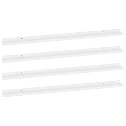 vidaXL Étagères murales 4 pcs Blanc 115x9x3 cm