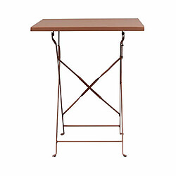 Mes Table de jardin carrée pliable en métal terracotta - BACA