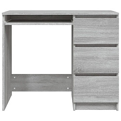 Avis Helloshop26 Bureau table poste de travail meuble d'ordinateur informatique étude sonoma 90 x 45 x 76 cm bois d'ingénierie gris 02_0023967