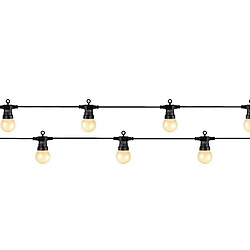 JARDIéco Guirlande lumineuse 20 Led ampoules fumées - Blanc chaud