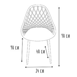 Avis Toilinux Lot de 4 chaises d'extérieur Malaga en polypropylène - Taupe