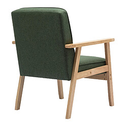 Avis Moloo DOUGLAS - Fauteuil lounge en tissu Sauge et bois massif