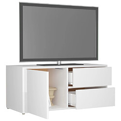 Acheter vidaXL Meuble TV Blanc brillant 80x34x36 cm Bois d'ingénierie