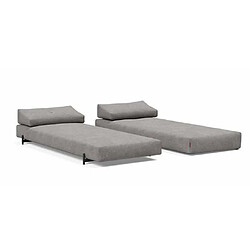 Avis Inside 75 Méridienne design SIGMUND INDU Flashtex, Light grey convertible lit 160*200 cm pieds Acier noir