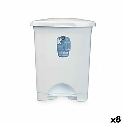 BigBuy Home Poubelle à pédale Blanc Plastique 10 L (8 Unités)