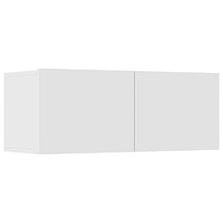 Maison Chic Ensemble de meubles TV 8 pcs | Banc TV Moderne pour salon | Meuble de Rangement - Blanc Bois d'ingénierie -MN37760 pas cher