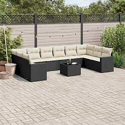 Maison Chic Salon de jardin 11 pcs avec coussins, Ensemble Tables et chaises d'extérieur noir résine tressée -GKD772757