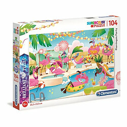 Ludendo Puzzle brillant 104 pièces Flamant rose en vacances