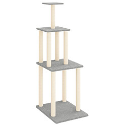 Helloshop26 Arbre à chat meuble tour grimper jouet grattage grattoir escalade plateforme avec griffoirs en sisal clair 149 cm gris 02_0022573