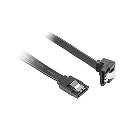 Lanberg 6Gb/s SATA III femelle vers SATA III femelle câble coudé 0.5m avec clips métalliques noir CA-SASA-13CU-0050-BK