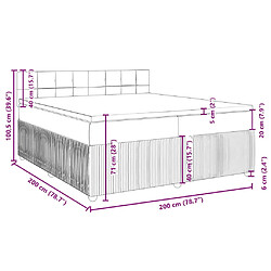 Acheter vidaXL Sommier à lattes de lit et matelas Gris foncé 80x200 cm Velours