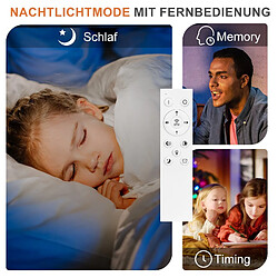 NETTLIFE Plafonnier LED Ovale 48 W Dimmable Blanc avec Télécommande 3000 K - 6500 K Moderne pour Chambre à coucher Chambre d'enfant Bureau pas cher