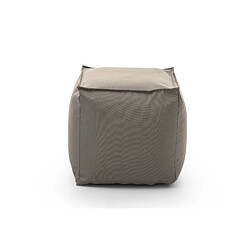 Autrement Talamo Italia Pouf Perla, 100% Made in Italy, Pouf carré en tissu doux, cm 45x45h45, couleur Taupe