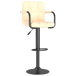 vidaXL Tabouret de bar Crème Velours