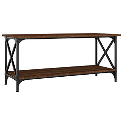 vidaXL Table basse Chêne marron 100x45x45 cm Bois d'ingénierie et fer